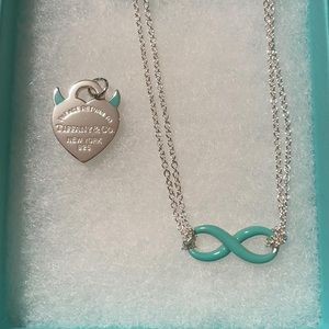 Tiffany & Co. infinity necklace and devil charm